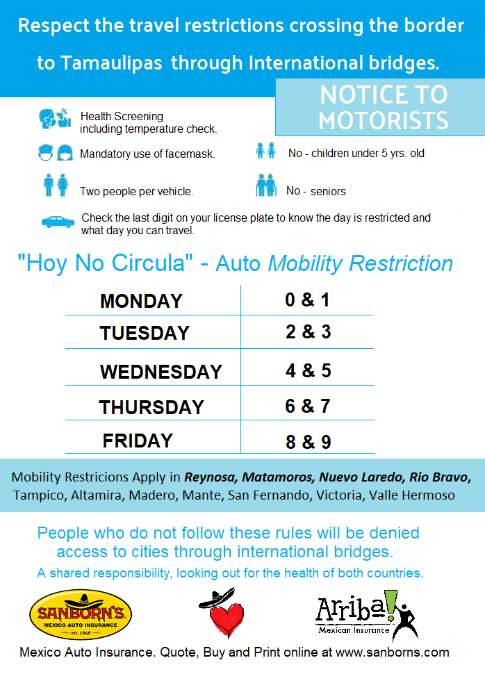 Hoy No Circula - Mobility Restrictions Tamaulipas