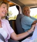 Winter Texans, snowbirds , husband and wife traveling in their RV to Mexico.