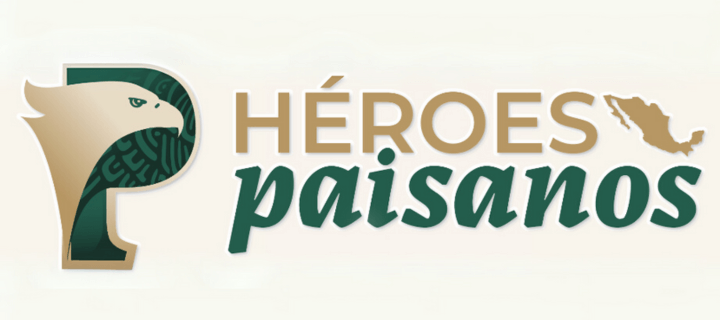Logo del Programa Paisanos de México diciendo Héroes Paísanos