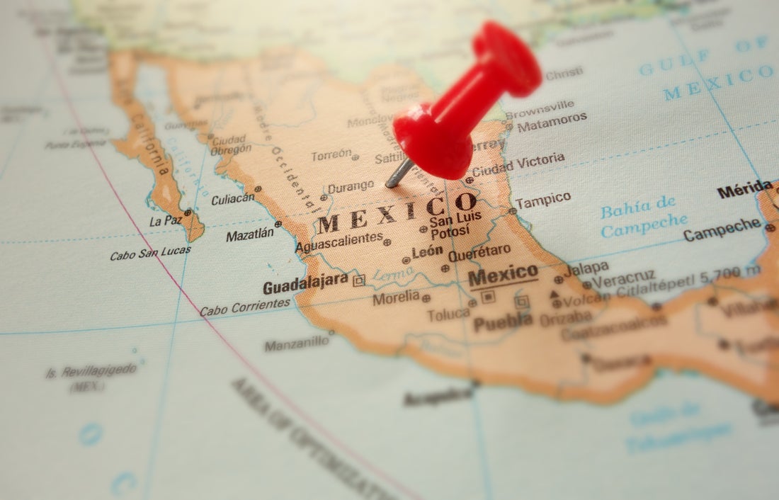 mexico on a map